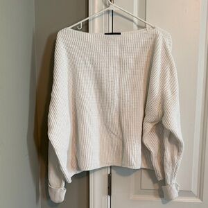 French Connection Cream Off-the-Shoulder Knit Sweater